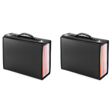 2X Pasta de Arquivo Expansível de 24 Bolsos Organizador de Arquivos Accordian, Organizador de Recibo de Documentos em Papel Plástico para Empresas,