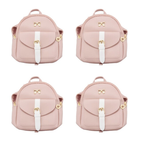 4X  Backpack Small Diagonal Bag Leather Backpack Cute Bow Backpack Ladies Wallet