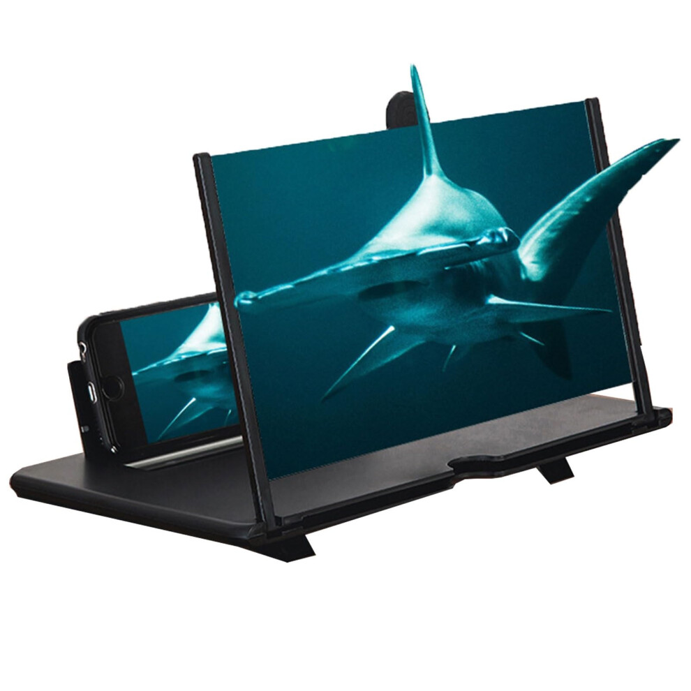 16 Inch Smartphone Screen Magnifier Stand With Adjustable Viewing Angle, 3D Folding Phone Screen Amplifier In Black 9169991088037