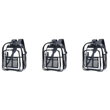 3X Heavy Duty Clear Backpack,Security Transparent School Backpack,See Through Bookbag for Work, Security Check Travel