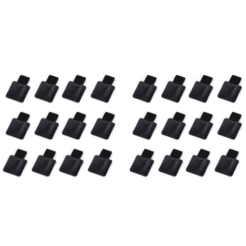 24 Pack Pen Loop Holder, Self-Adhesive Pen Holder Pencil Elastic Loop for Notebooks, Journals, Calendars (Black)