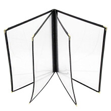 4Pcs Transparent Restaurant Menu Covers for A4 Size Book Style Cafe Bar 4 Pages 8 View