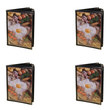 4X Transparent Restaurant Menu Covers for A4 Size Book Style Cafe Bar 8 Pages 16 View