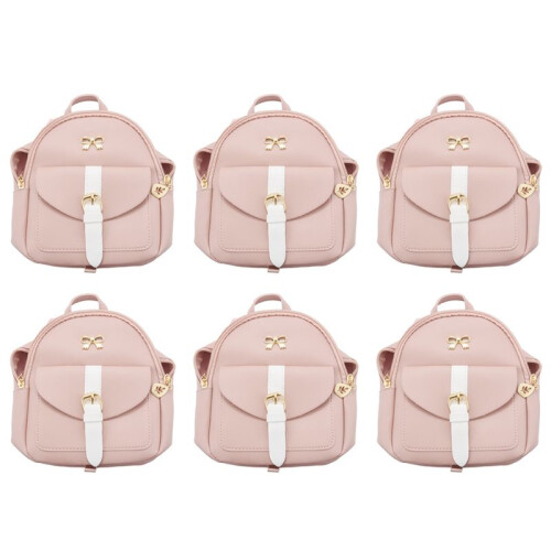 6X  Backpack Small Diagonal Bag Leather Backpack Cute Bow Backpack Ladies Wallet