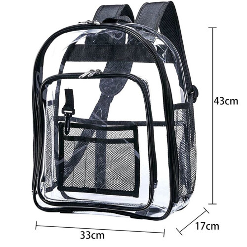 3X Heavy Duty Clear Backpack,Security Transparent School Backpack,See Through Bookbag for Work, Security Check Travel 2
