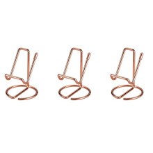 3X Business Card Holder for Desk, Metal Business Card Display Holder Stand, Office Desktop Name Card Holder (Rose Gold)