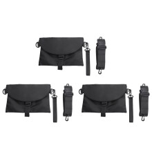 3X Paquete de Bolsa de Mensajero para Hombres Bolsa de Hombro Casual Impermeable de Nylon para Hombre Bolsa de Cremallera Funcional Negra Crossbody