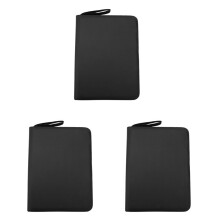 3 PC Black Fountain Pen Color PU Leather Storage Case Holder for 48 Pens