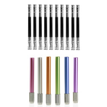 10PCS Pencil Extender Holder Adjustable Pencil Lengthener Tool with 6PCS Metal Color Rod Single-End Pencil Extender