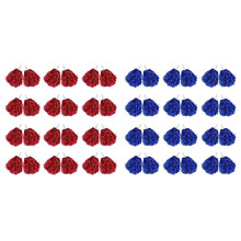 48x Cheerleading Pom Poms Metallic Foil Cheer Pom Poms with Plastic Handle for Adults Kids Cheerleaders Party Red &