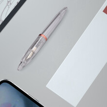 2x 0.5mm Nib Fountain Pen with Eyedropper High Capacity Transparent Pens Office School Rose Gold & Red
