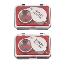 2X Portable 30X Power 21mm Jewelers Magnifier Gold Eye Loupe Jewelry Store Magnifying Glass with Exquisite Box