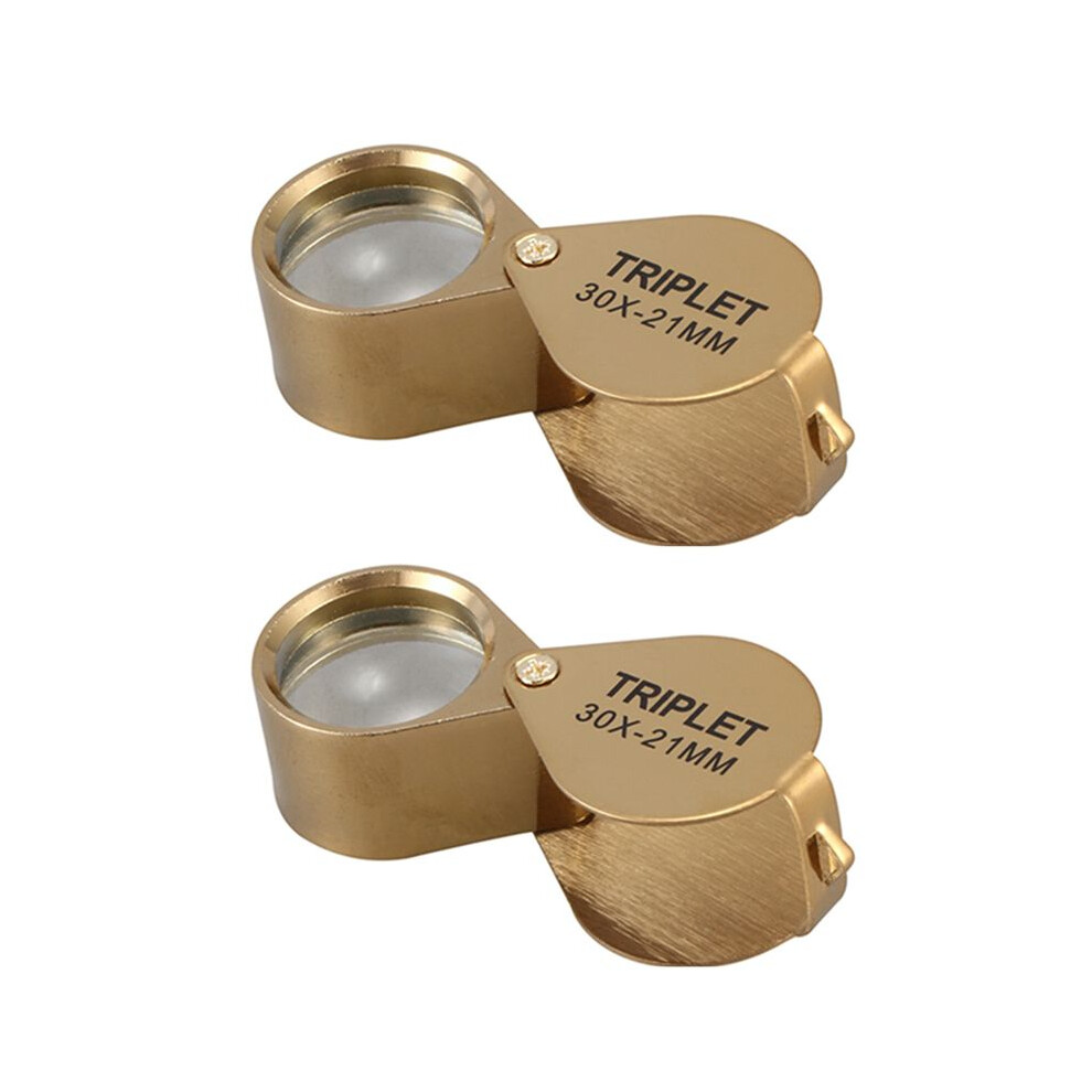2X Portable 30X Power 21mm Jewelers Magnifier Foldable Gold Eye Loupe Jewelry Store Magnifying Glass
