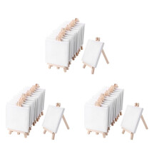 4 X 4 Zoll Lein Wand und 8 X 16 cm Holz Staffelei Set Malerei und Malerei Schule Student Kunst Bedarf, 36 Packungen