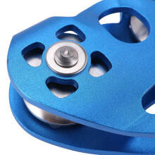 2X Heart-Shape Climbing Double Pulley Steel Cable Rope 13mm Climbing Device High Speed Zipline Trolley 24KN