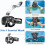 2X Snorkel Mask Foldable Diving Mask Set with Dry Top System and Camera Mount,Black 3
