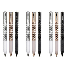 9X Penna Fidget In Metallo Geometrico, Interruttore con Cambio di Forma In Metallo Antistress, Penna Gel Retrattile da 0,5 Mm, Multicolore