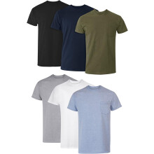 Hanes Men's Pocket T-Shirt Pack 6-Pack Cotton Tees