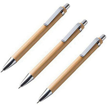 140 Pcs Office and School Supplies Sustainable Pen Bamboo Retractable Ballpoint Pen Writing Tool(Black Ink)