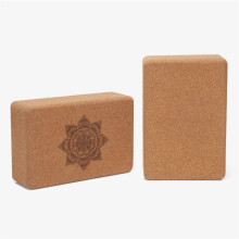 2X Cork Yoga Block Gym Blocks Cork Yoga Brick Exercise Stretch Body Shaping Yoga Blocks Fitness Yoga Accessories A
