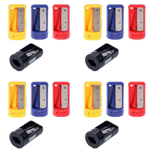 Carpenter Pencil Sharpener- 16 Pack Manual Pencil Sharpener for Flat Carpenter Pencils , Portable Pencil Sharpening Tool