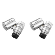 2st Draagbare Pocket 60X Microscoop Handheld Vergrootglas Loep UV Licht Valuta Detector Juwelier Vergrootglas