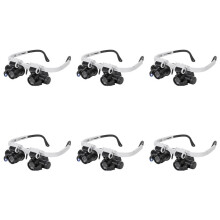 6X Förstoringsglas med 2 LED-Ljus 8X/15X/23X Teleskopförstoringsglas Luppar Glasögon för Reparationsverktyg för Elektronisk Svetsklocka