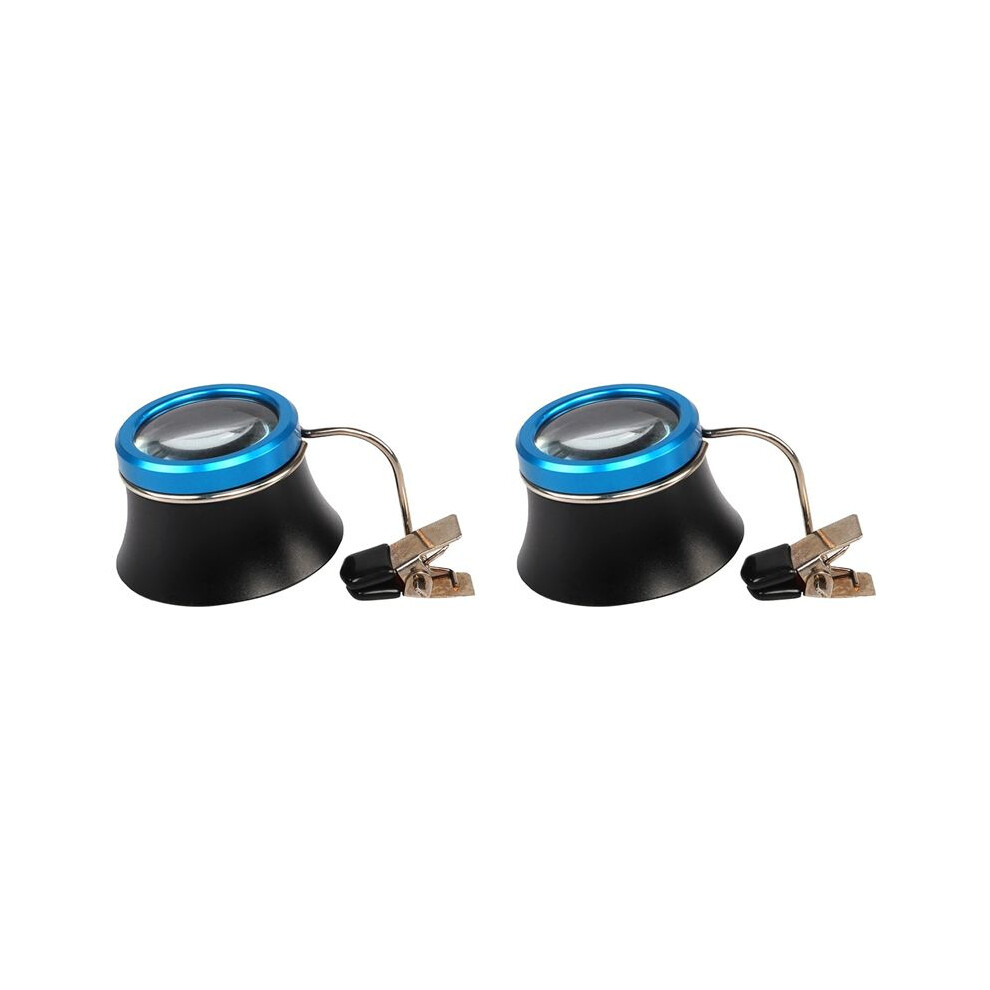 2pcs Clip  Eyeglass Magnifier, 20X Watchmaker Loupe Jewelers Loupe Magnifying Glass Watchmaker