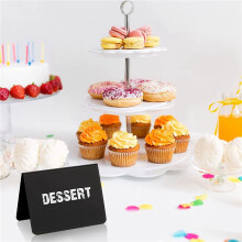 80 Stuks Krijtbord Borden A-Vormige Krijtbord Tafels Buffet Tags PVC Uitwisbare Schoolborden met Witte Krijt Markeringen