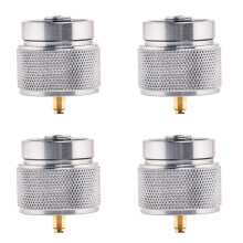 4X Camping Stove Adapter 1LB Propane Small Tank Input and A Lindal Valve EN417 Output Cylinder LPG Canister Convert