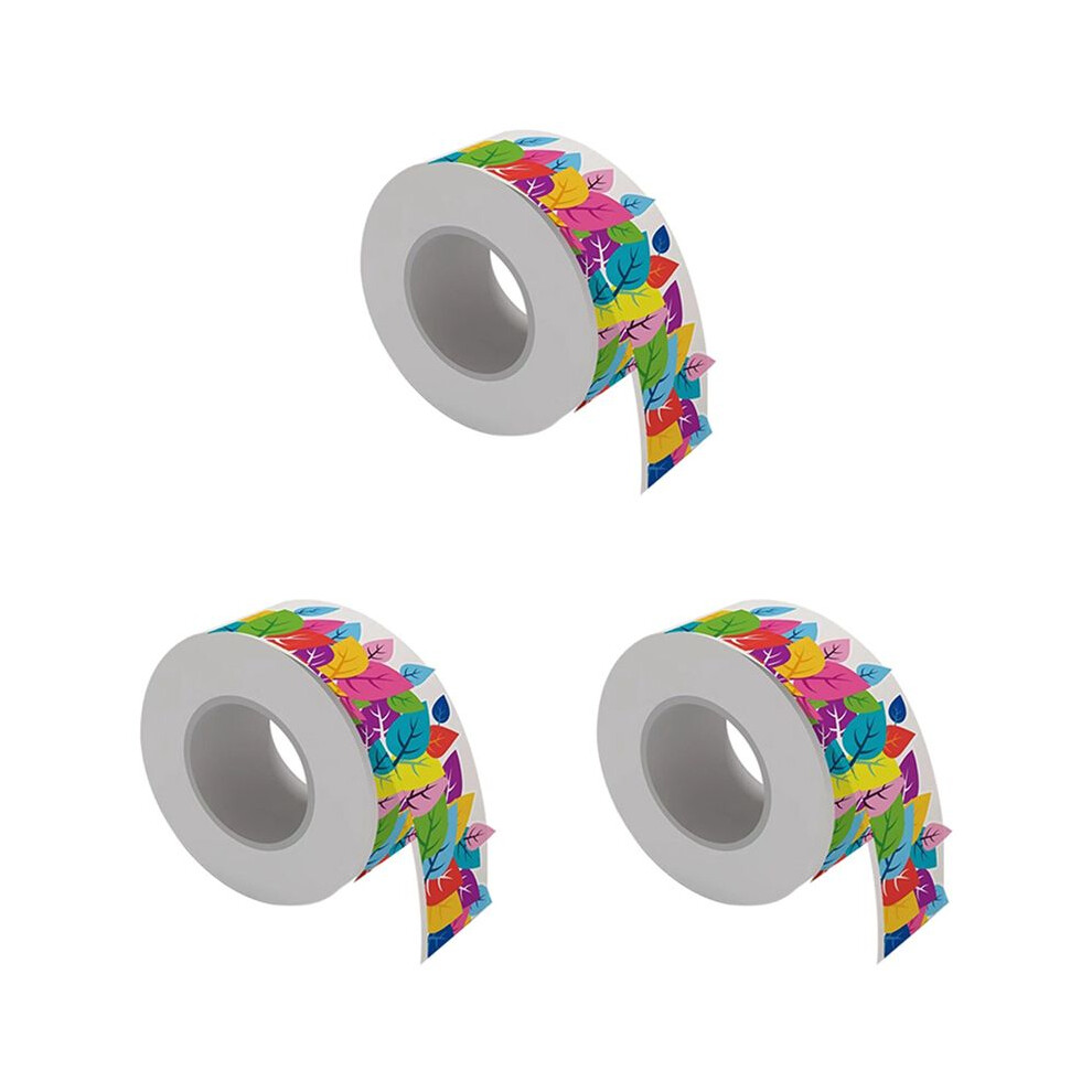 3Pcs 65.6 Feet Colorful Leaves Bulletin Board Border Trim Waterproof And Adhesive For Classroom Chalkboard, Wall 4713935448156