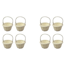 8er-Pack Geflochtene -Körbe, Blumenkorb für Hochzeiten, 8 X 5 cm Große Körbe für Blumenmädchen, Körbe für Blumenmädchen, Geflochtene Blumen