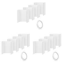 12Pcs Trifold Poster Board,21.5x14 Inches Small White Poster Board Comes with Sticky Accessories,Corrugated Presentation