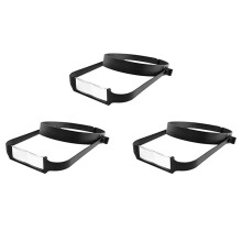 3X Slimline Headband Magnifier with 12 Lenses, Assisted Repair of -Mounted Reading Magnifying Glass