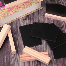 24 Minipizarras con Soporte, Pizarras Pequeñas de Madera para Escribir, Juego de Minipizarras, Tarjetas de Lugar, Etiquetas de Precios