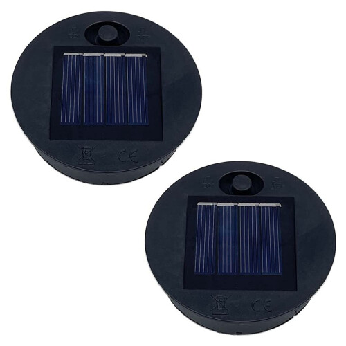 2 Pack Solar Lights Replacement Top for Lanterns, Waterproof Round Solar Lanterns Replacement Accessories(2.76 Inch)