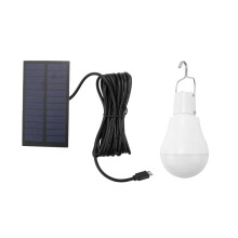 Portable LED Solaire LumièRe 15W Ampoule LED Lampe USB Rechargeable Solaire Alimenté ExtéRieur/IntéRieur Camping Jardin LumièRe