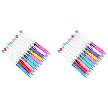 20 Unidades DIY Business Caneta Recarga Quatro Cores com Miçangas Canetas Esferográficas Fofas com Miçangas Quebra-Cabeça Joias Multicoloridoidas