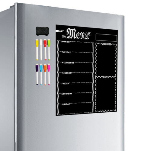2set A3 Magnetic Whiteboard Sheet for Kitchen Fridge Multipurpose Fridge Weekly White Board Calendar (Black&White) 2