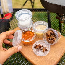 2X Outdoor Portable Camping Spice Kit Spice Container Bag with 10 Clear Seasoning Bottles Travel Condiment Container Set