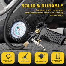 Medidor de PressãO de Pneu de Carro 220 PSI Inflador de Pneu com Ferramenta de NúCleo de VáLvula Compressor de Ar para CaminhãO de Motocicleta de