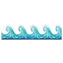 3X Ocean Wave Bulletin Board Border Sticker Classroom Blackboard Bulletin Board Decorative Paper Self-Adhesive