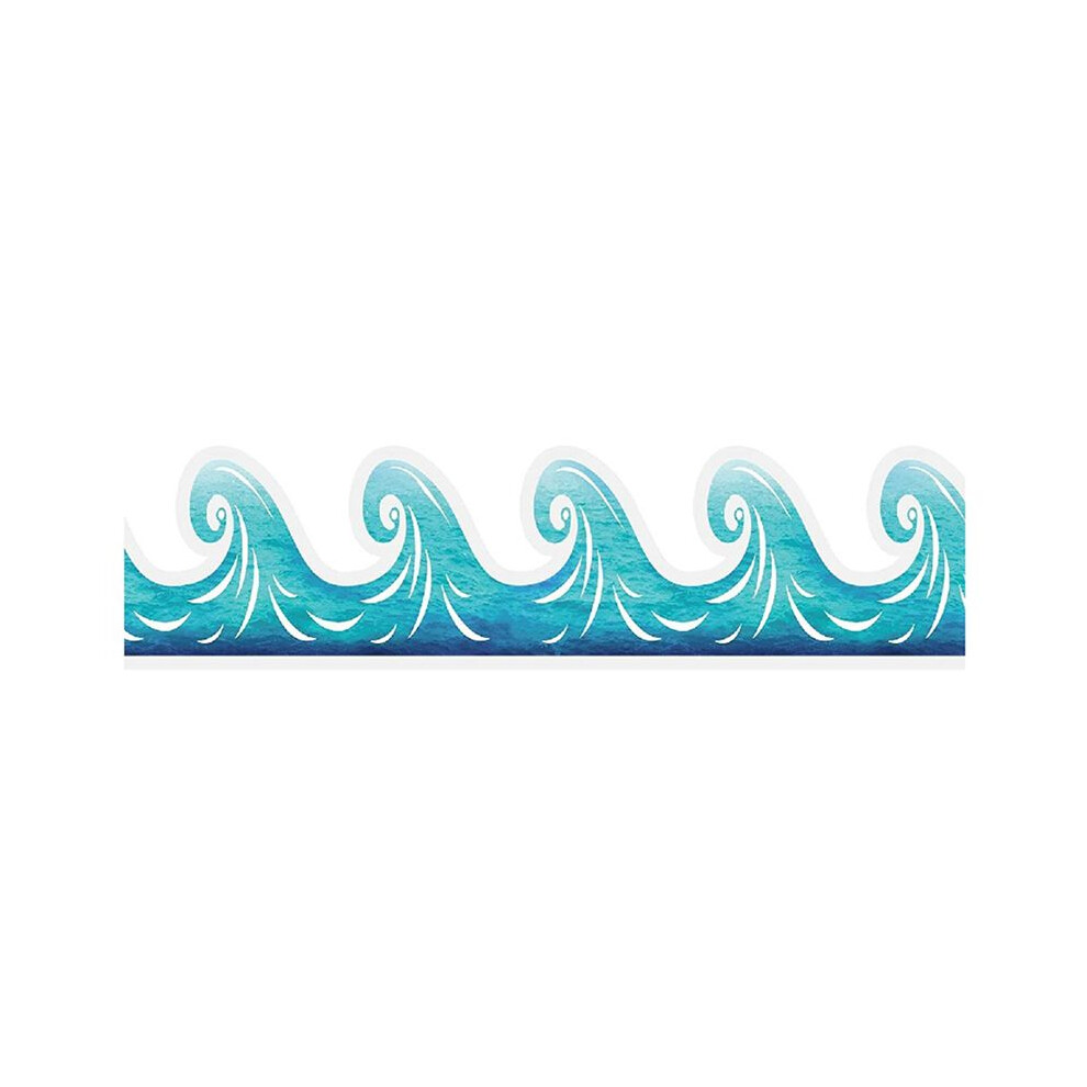 3X Ocean Wave Bulletin Board Border Sticker Classroom Blackboard Bulletin Board Decorative Paper Self-Adhesive 4713140097675