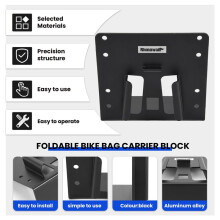 Rhinowalk Adaptador de Bolsa de Bicicleta de AleacióN de Aluminio para Accesorios de Cesta de Sbag de Bloque de Portabicicletas Plegable