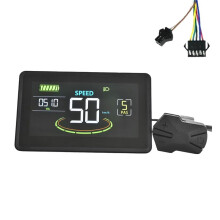 H6C Bicicleta EléCtrica Pantalla LCD Medidor 24V-60V e Scooter Panel LCD Pantalla A Color con USB UART para Bicicleta EléCtrica (SM 5 + 2PIN)