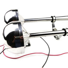 Marine-Doppelhupe, Elektrische Hupe Aus Edelstahl, 18-1/2 Zoll, 12 V, Doppel-/Doppelrohrhupe, FlöTenhupe, AFI-Silber