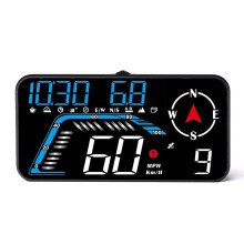 G12 HUD - Display GPS Car Display Speeding Alarm Driving Speed Universal Black