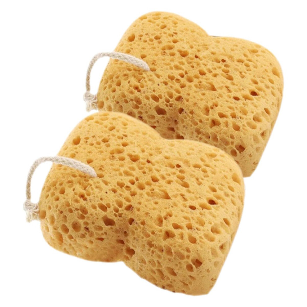 2pcs Natural Honeycomb Bath Sponge and Loofah Body Scrubber for Gentle Daily Exfoliation