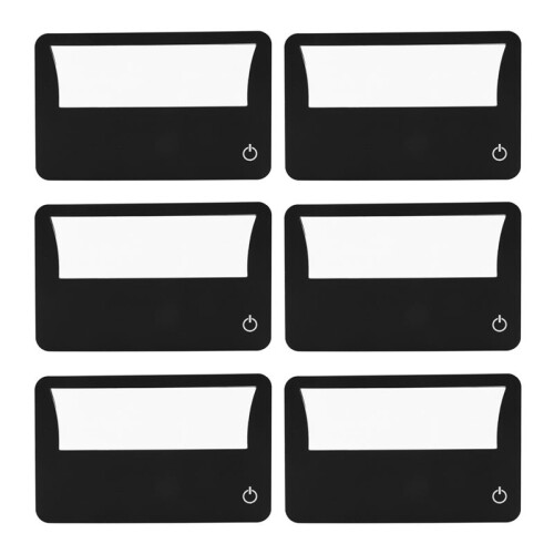 Credit Card Size Lighted 3X Magnifier Bundle Includes 6 Magnifiers, Each Magnifier for Reading Has 3X Lens