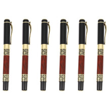 6X Chinese Classical Roller Pen Elegant Golden Metal Ballpoint Pen for Office Business Signature School Student